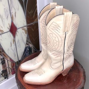Off-White Frye Double Stitch Pull Up Cowboy Boots